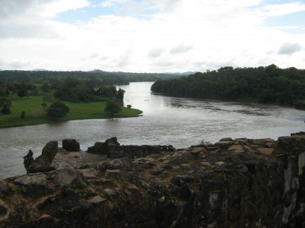 Utsikt över Rio San Juan i sydöstra Nicaragua