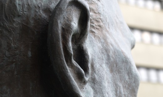 skulptur, detalj av öra