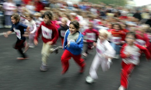 barn som springer, jogginglopp