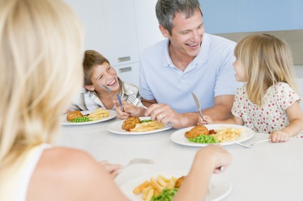 Family Eating A meal,mealtime Together