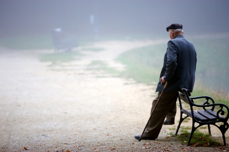 Old man rest by the bench_dreamstime_625428