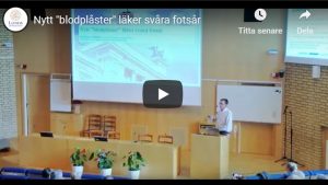 FÖRELÄSNING: Nytt ”blodplåster” läker svåra fotsår